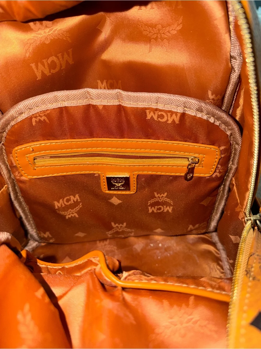 MCM Stark Visetos Cognac Mini Backpack – Pre-Owned –